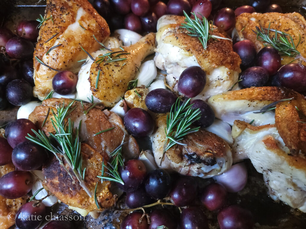 Sheet-Pan Chicken w/Grapes