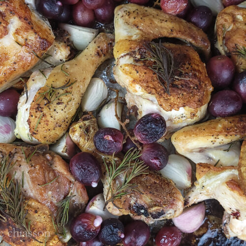 Sheet-Pan Chicken w/Grapes