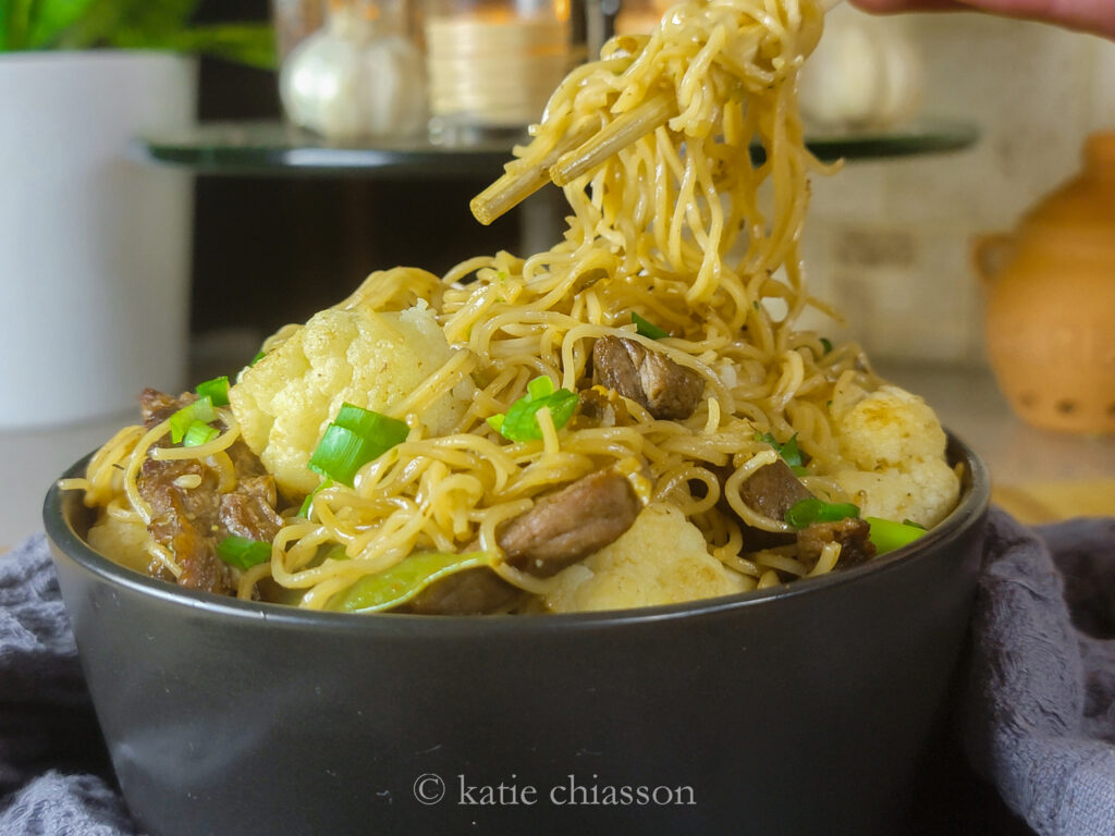 Beef Stir Fry with Cauliflower and Broccoli